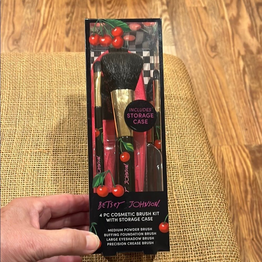 Betsey Johnson Cherry Design Brush Set with Case